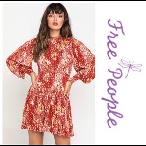 NWT Free People Heartbeats Rust Combo Mini Dress
